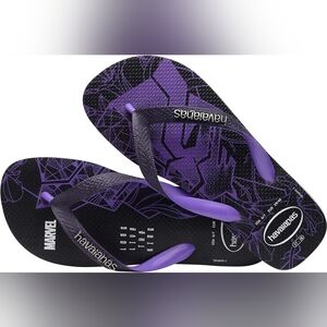 Havaianas Marvel Black Panther Sandals Flip Flops NWT Mens Sz 9 - 10